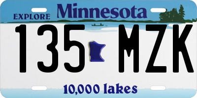 MN license plate 135MZK