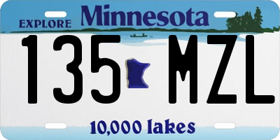MN license plate 135MZL