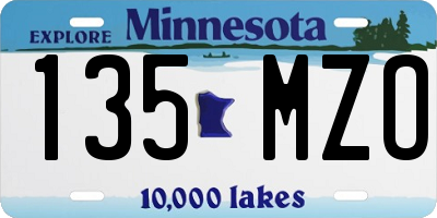 MN license plate 135MZO