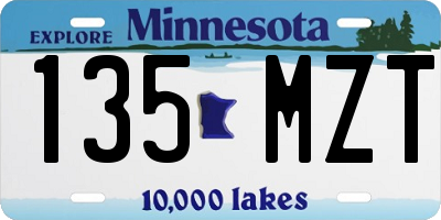 MN license plate 135MZT