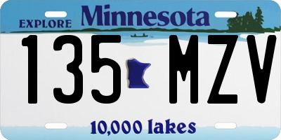MN license plate 135MZV