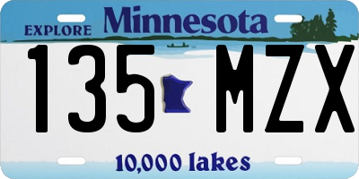 MN license plate 135MZX