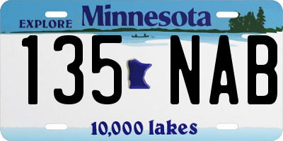 MN license plate 135NAB