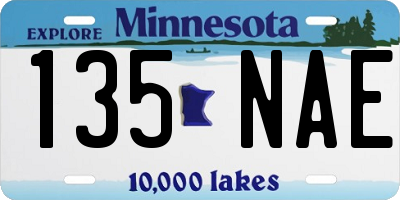 MN license plate 135NAE
