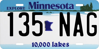 MN license plate 135NAG