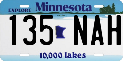 MN license plate 135NAH