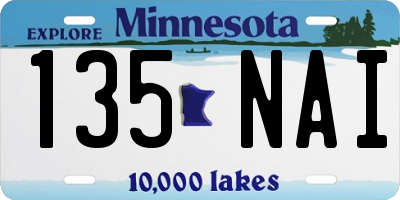 MN license plate 135NAI