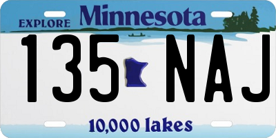 MN license plate 135NAJ