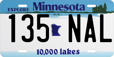 MN license plate 135NAL