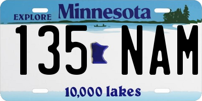 MN license plate 135NAM