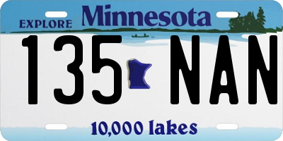 MN license plate 135NAN