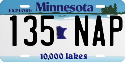 MN license plate 135NAP