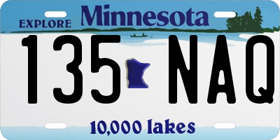 MN license plate 135NAQ
