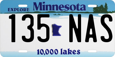 MN license plate 135NAS