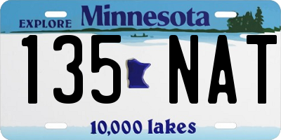 MN license plate 135NAT