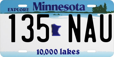 MN license plate 135NAU