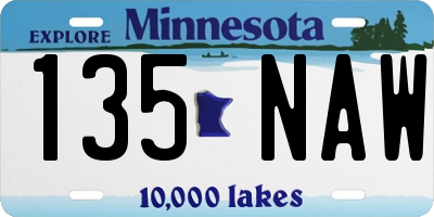 MN license plate 135NAW