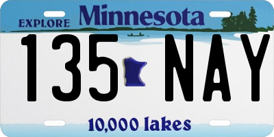 MN license plate 135NAY