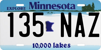 MN license plate 135NAZ