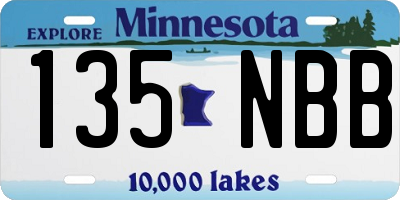 MN license plate 135NBB