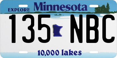 MN license plate 135NBC
