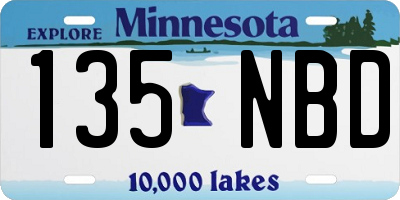 MN license plate 135NBD
