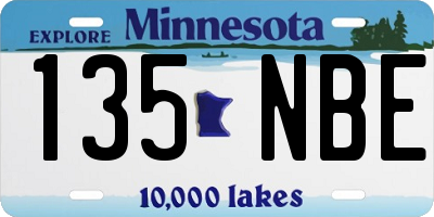 MN license plate 135NBE