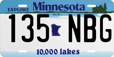 MN license plate 135NBG