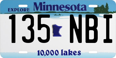 MN license plate 135NBI