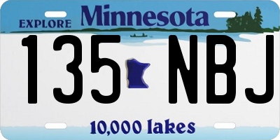 MN license plate 135NBJ
