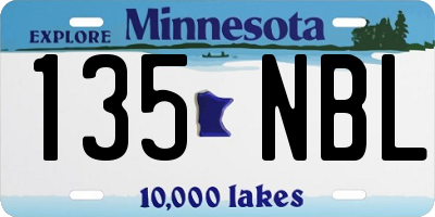 MN license plate 135NBL