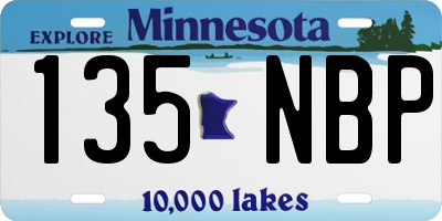 MN license plate 135NBP