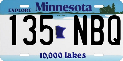 MN license plate 135NBQ