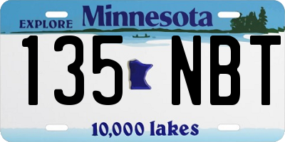MN license plate 135NBT