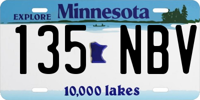 MN license plate 135NBV