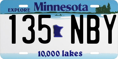 MN license plate 135NBY