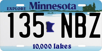 MN license plate 135NBZ