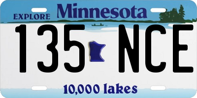MN license plate 135NCE