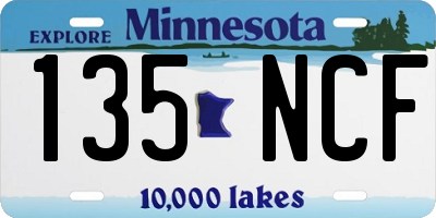MN license plate 135NCF