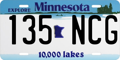 MN license plate 135NCG