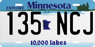MN license plate 135NCJ