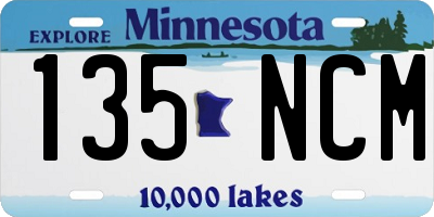 MN license plate 135NCM