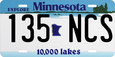 MN license plate 135NCS