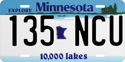 MN license plate 135NCU