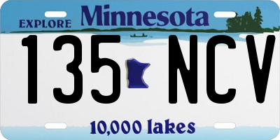 MN license plate 135NCV