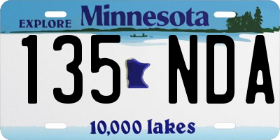 MN license plate 135NDA