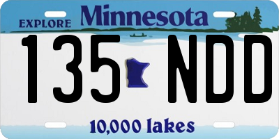 MN license plate 135NDD
