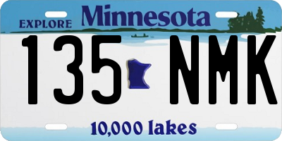 MN license plate 135NMK