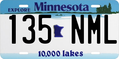 MN license plate 135NML