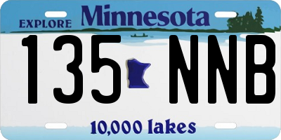 MN license plate 135NNB